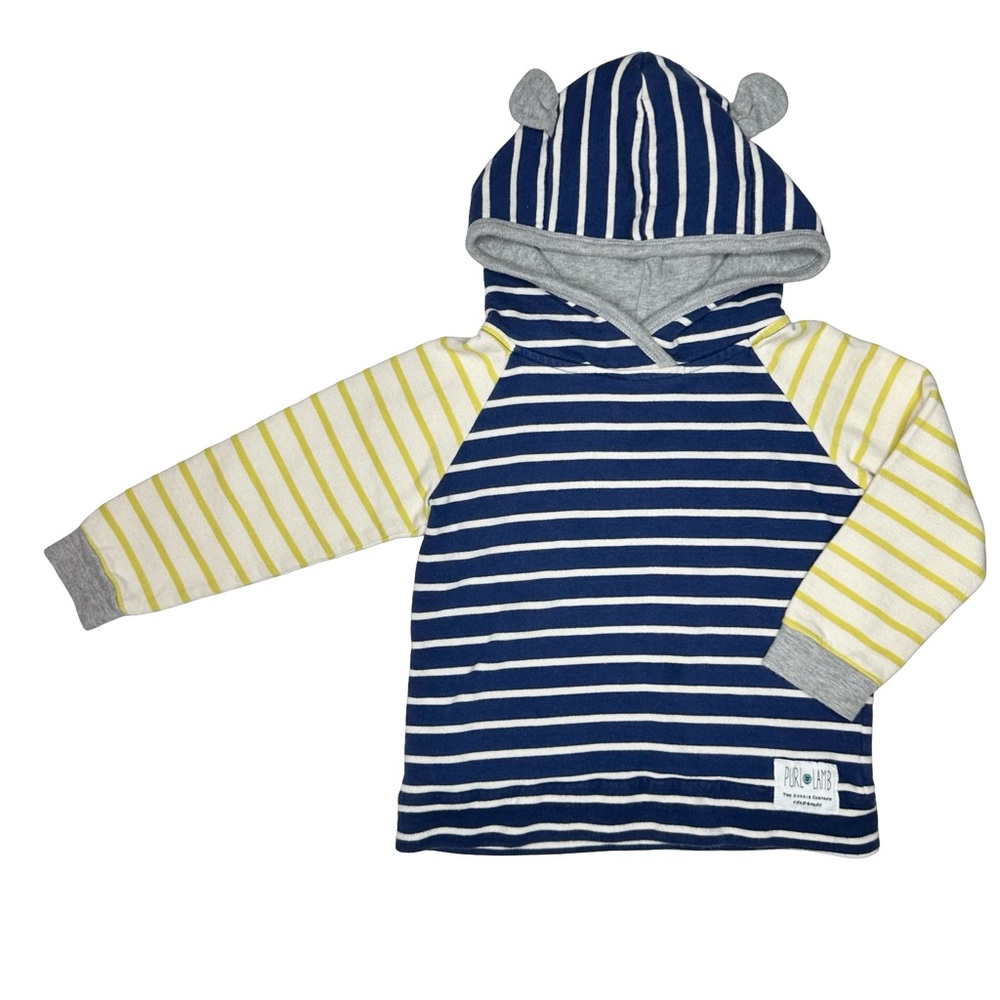 Purl Lamb Striped Bear Ears Hoodie